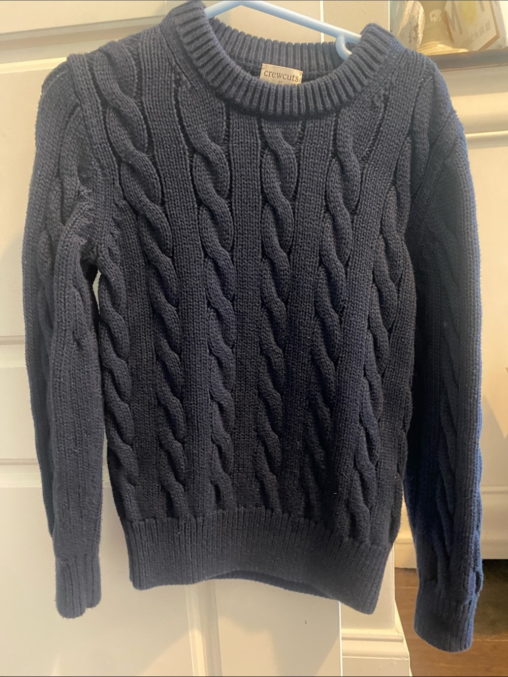 Crewcuts Navy Cable-Knit Crewneck Sweater
